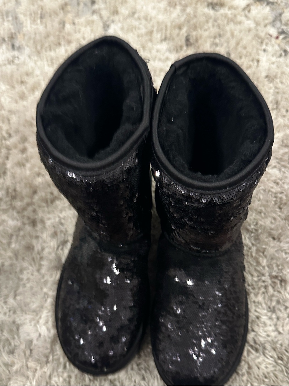 UGG Black Sequin Short Shearling Boots